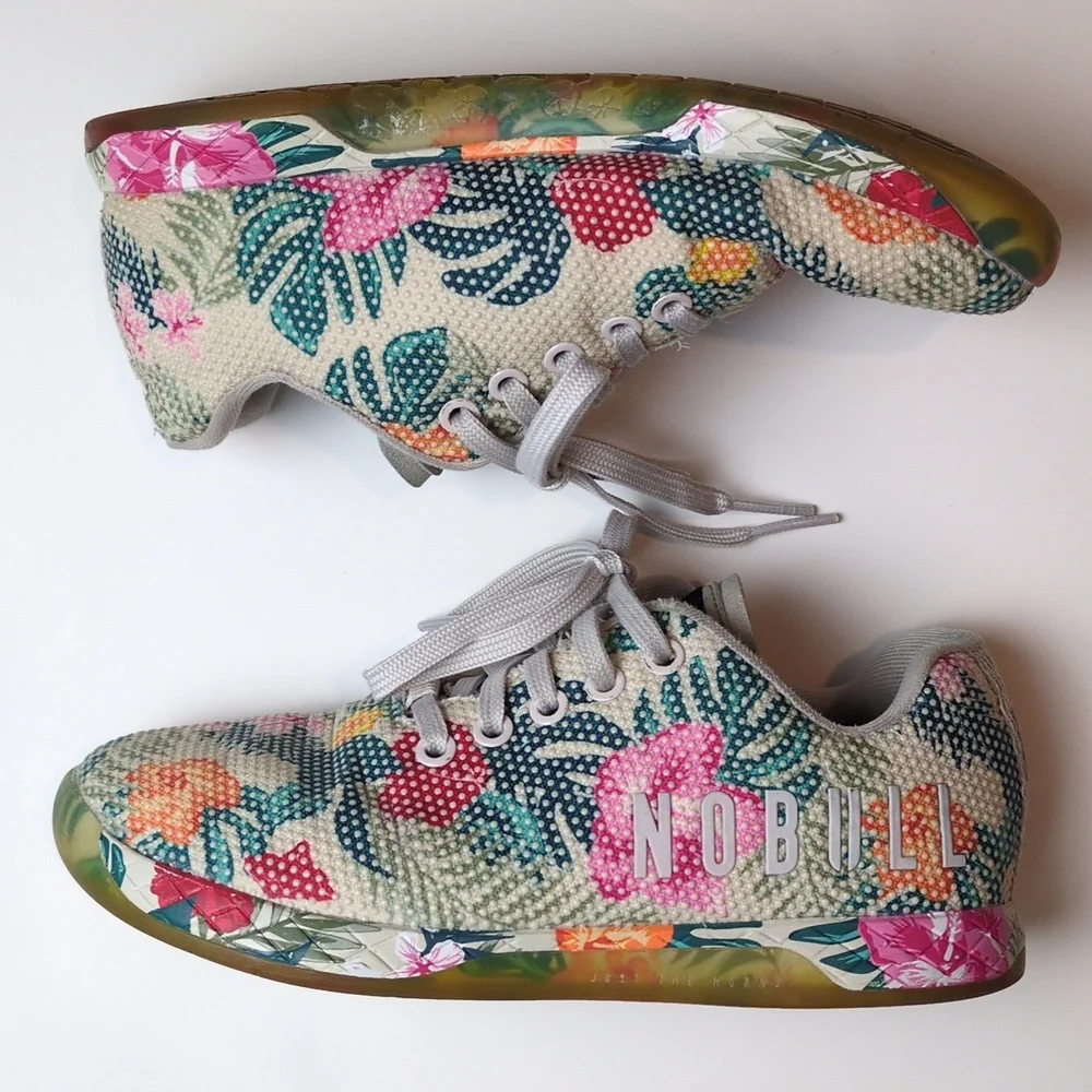 NOBULL Women's SuperFabric White Floral Gum Sneakers Size 6